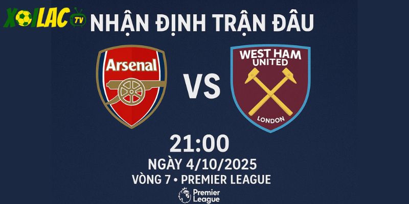 Arsenal vs West Ham United lúc 21h00 ngày 4/10/2025